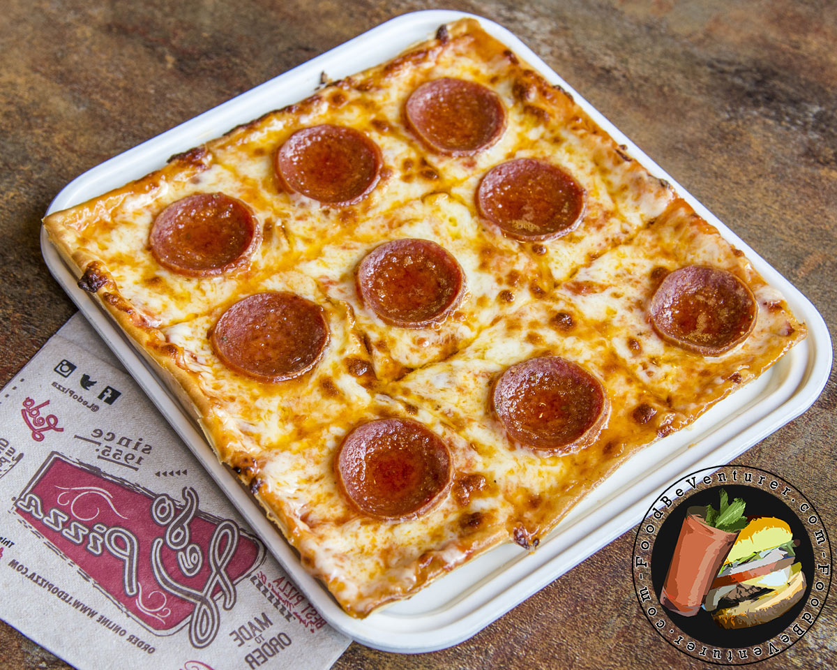 square pepperoni pizza