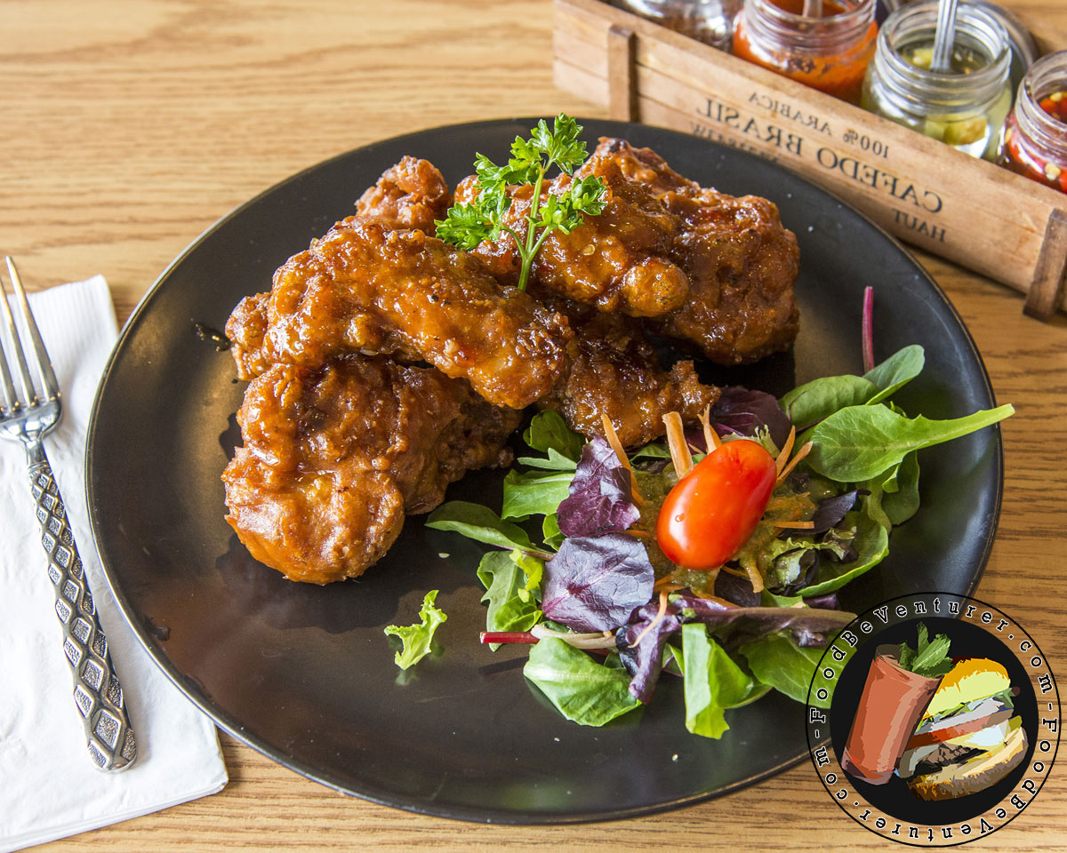 thai chicken wings on plate