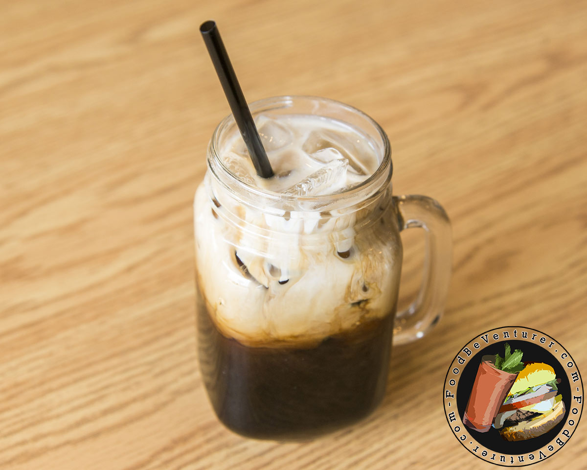 Thai iced coffee in a jar